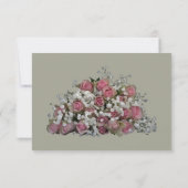 Blush Roze en Stof Sage Trouw RSVP Uitnodiging (Achterkant)