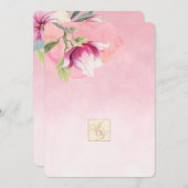 Blush Roze en Stoffig Blauw Magnolia Bruiloft2 Kaart (Voorkant / Achterkant)