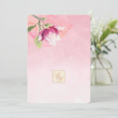 Blush Roze en Stoffig Blauw Magnolia Bruiloft2 Kaart (Staand voorkant)