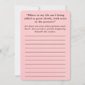 Blush roze en stoffig Roos Peony Bloom Affirmatie Notitiekaartje (Achterkant)