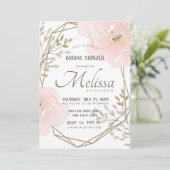 Blush roze en Taupe Romantic Floral Vrijgezellenfe Kaart (Staand voorkant)