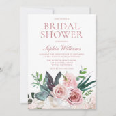 Blush Roze en usty Roos Floral Vrijgezellenfeest Kaart (Voorkant)