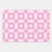 Blush roze en White Cute Girly geometrische patron Inpakpapier Vel (Voorkant 3)