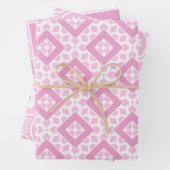 Blush roze en White Cute Girly geometrische patron Inpakpapier Vel (In situ)