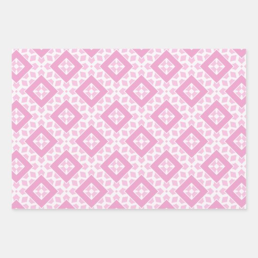 Blush roze en White Cute Girly geometrische patron Inpakpapier Vel (Voorkant)