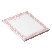 Blush roze en White Dog Paws Pattern & Jouw tekst Notitieblok (Schuin)