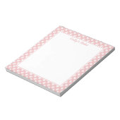 Blush roze en White Dog Paws Pattern & Jouw tekst Notitieblok (Linkerzijde)
