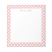 Blush roze en White Dog Paws Pattern & Jouw tekst Notitieblok (Voorkant)