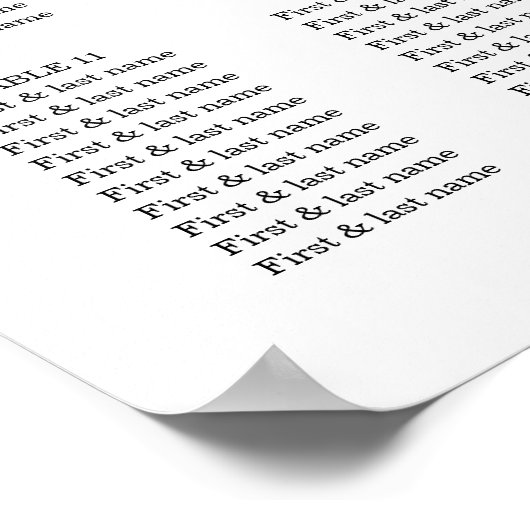 Blush roze en White Floral Wedding Seating Chart Poster (Hoek)