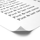 Blush roze en White Floral Wedding Seating Chart Poster (Hoek)