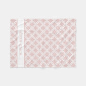 Blush roze en White Geometric Personalized Baby Fleece Deken (Voorkant (Horizontaal))