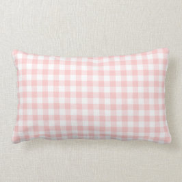 Blush roze en White Gingham Pattern Kussen