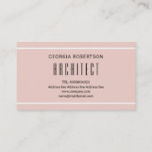 Blush roze en white monogram modern geometrisch visitekaartje (Achterkant)