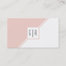 Blush roze en white monogram modern geometrisch