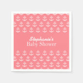 Blush Roze en White Nautical Anchor Baby shower Servetten (Voorkant)
