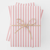 Blush Roze en White Striped Vrijgezellenfeest Inpakpapier Vel (In situ)