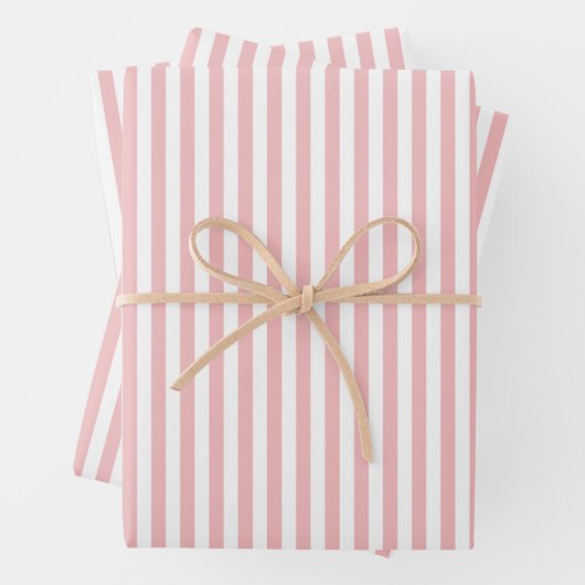 Blush Roze en White Striped Vrijgezellenfeest Inpakpapier Vel (In situ)