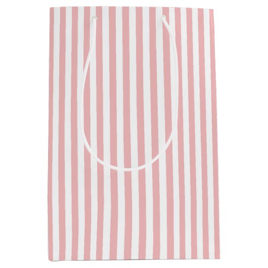 Blush Roze en White Striped Vrijgezellenfeest Medium Cadeauzakje (Voorkant)