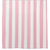 Blush Roze en Wit Eenvoudig Gestreept Douchegordijn (Voorkant)