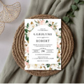 Blush Roze en Wit Magnolia Arch Bruiloft Kaart