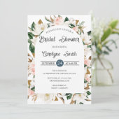 Blush Roze en Wit Magnolia Arch Vrijgezellenfeest Kaart (Staand voorkant)