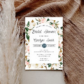 Blush Roze en Wit Magnolia Arch Vrijgezellenfeest Kaart