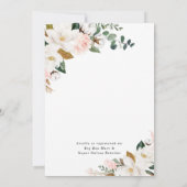 Blush Roze en Wit Magnolia Bloemen Baby shower Kaart (Achterkant)