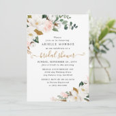 Blush Roze en Wit Magnolia Bloemen Vrijgezellenfee Kaart (Staand voorkant)