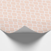 Blush Roze en Wit Modern Quatrefoil Cadeaupapier (Hoek)