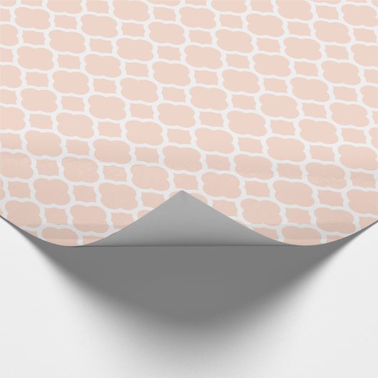 Blush Roze en Wit Modern Quatrefoil Cadeaupapier (Hoek)