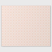 Blush Roze en Wit Modern Quatrefoil Cadeaupapier (Vlak)