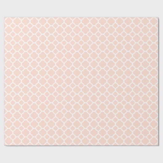 Blush Roze en Wit Modern Quatrefoil Cadeaupapier (Vlak)
