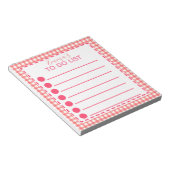 Blush roze en wit speldenpatroon om lijstnaam te d notitieblok (Schuin)