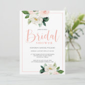 Blush Roze en Wit Vrouwelijk Bloemen Vrijgezellenf Kaart (Staand voorkant)