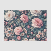 Blush Roze en Witte Bloemen Decoupage Tissuepapier (Voorkant)