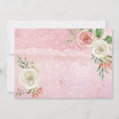 Blush roze en witte bloemen | Meisje Baby shower Kaart (Achterkant)