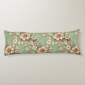 Blush roze en witte bloemen op salie lichaamskussen (Achterkant)