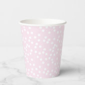 Blush roze en witte Confetti / pokadots Papieren Bekers (Achterkant)