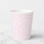 Blush roze en witte Confetti / pokadots Papieren Bekers (Voorkant)