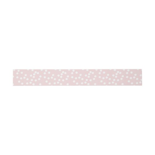 Blush Roze en witte Confetti / Polkadots Uitnodigingen Wikkel (Vlak)