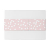 Blush Roze en witte Confetti / Polkadots Uitnodigingen Wikkel (Achterkant Voorbeeld)