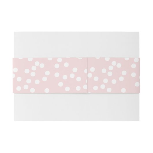 Blush Roze en witte Confetti / Polkadots Uitnodigingen Wikkel (Achterkant Voorbeeld)