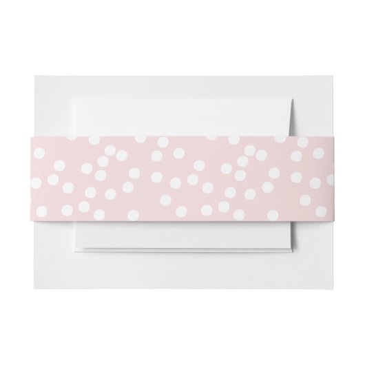 Blush Roze en witte Confetti / Polkadots Uitnodigingen Wikkel (Voorkant Voorbeeld)
