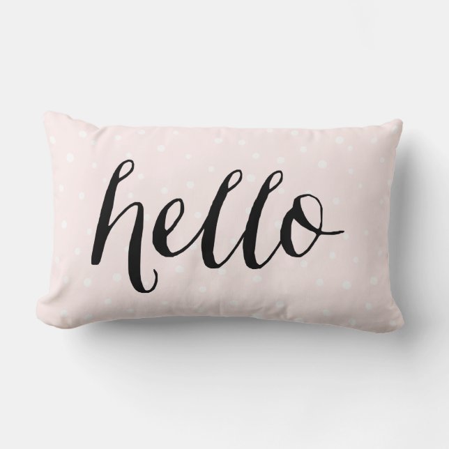 Blush roze en witte Confetti Stippen Hallo Pillow Kussen (Voorkant)
