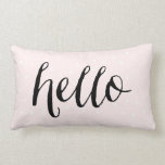 Blush roze en witte Confetti Stippen Hallo Pillow Kussen<br><div class="desc">Moderne en grillige kussen met handgeschreven script en confetti stippen.</div>