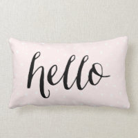 Blush roze en witte Confetti Stippen Hallo Pillow