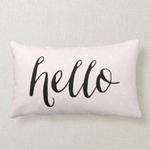 Blush roze en witte Confetti Stippen Hallo Pillow Kussen
