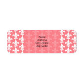 Blush Roze en witte Fleur de Lis Patroon Etiket (Voorkant)