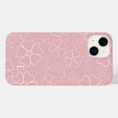 Blush Roze en Witte Lijn Tekening Iphone case (Achterkant (horizontaal))