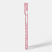 Blush Roze en Witte Lijn Tekening Iphone case (Achterkant / Links)